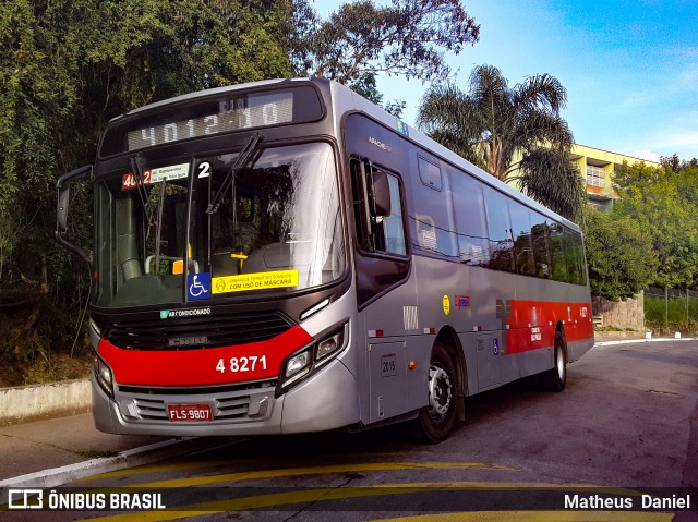 Express Transportes Urbanos Ltda 4 8271 na cidade de São Paulo, São Paulo, Brasil, por Matheus  Daniel. ID da foto: 7928762.