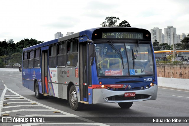 Viação Pirajuçara 11.521 na cidade de Taboão da Serra, São Paulo, Brasil, por Eduardo Ribeiro. ID da foto: 7933077.