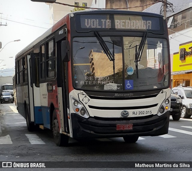 Viação Sul Fluminense RJ 202.015 na cidade de Volta Redonda, Rio de Janeiro, Brasil, por Matheus Martins da Silva. Número da foto: #7934617.