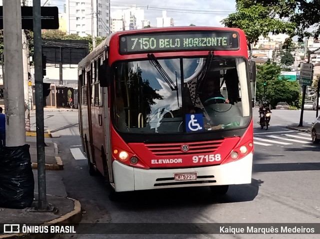 Viação Belo Monte Transportes Coletivos 97158 na cidade de Belo Horizonte, Minas Gerais, Brasil, por Kaique Marquês Medeiros . ID da foto: 7936287.