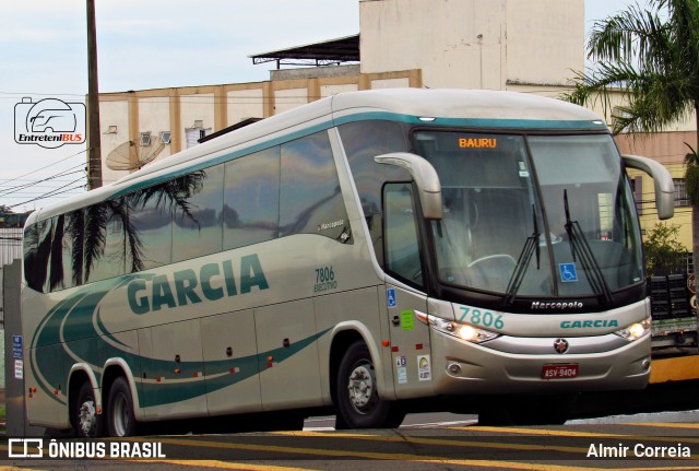 Viação Garcia 7806 na cidade de Londrina, Paraná, Brasil, por Almir Correia. ID da foto: 7939849.