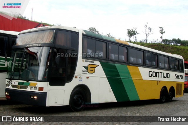 Empresa Gontijo de Transportes 5870 na cidade de João Monlevade, Minas Gerais, Brasil, por Franz Hecher. ID da foto: 7890712.