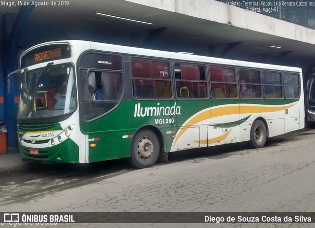 Transporte e Turismo Iluminada MG 1.060 na cidade de Magé, Rio de Janeiro, Brasil, por Diego de Souza Costa da Silva. Número da foto: #7890237.