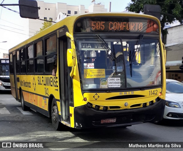 Viação Sul Fluminense 1142 na cidade de Volta Redonda, Rio de Janeiro, Brasil, por Matheus Martins da Silva. ID da foto: 7889397.