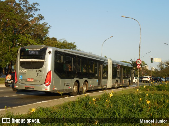 Viação Cidade Dutra 6 1322 na cidade de São Paulo, São Paulo, Brasil, por Manoel Junior. ID da foto: 7888917.