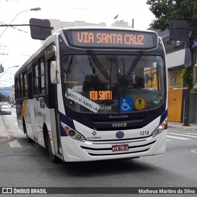 Viação Sul Fluminense 1218 na cidade de Volta Redonda, Rio de Janeiro, Brasil, por Matheus Martins da Silva. ID da foto: 7889384.