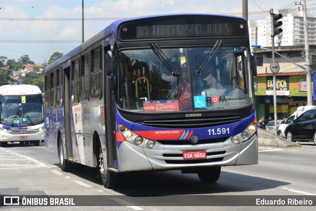 Viação Pirajuçara 11.591 na cidade de Taboão da Serra, São Paulo, Brasil, por Eduardo Ribeiro. ID da foto: 7943072.