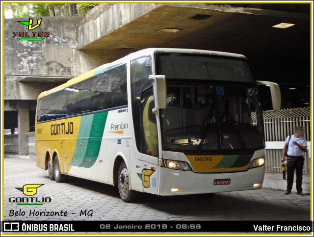 Empresa Gontijo de Transportes 11695 na cidade de Belo Horizonte, Minas Gerais, Brasil, por Valter Francisco. ID da foto: 7942005.