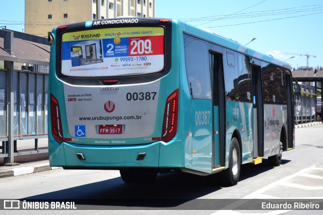 Auto Viação Urubupungá 00387 na cidade de Osasco, São Paulo, Brasil, por Eduardo Ribeiro. ID da foto: 7941103.