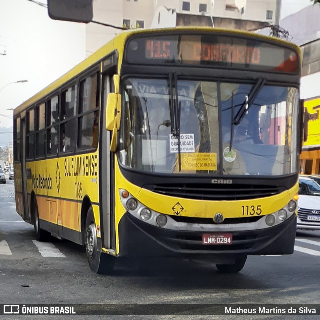 Viação Sul Fluminense 1135 na cidade de Volta Redonda, Rio de Janeiro, Brasil, por Matheus Martins da Silva. Número da foto: #7941275.