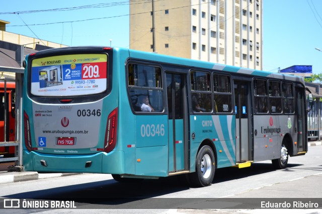 Auto Viação Urubupungá 00346 na cidade de Osasco, São Paulo, Brasil, por Eduardo Ribeiro. Número da foto: #7941097.