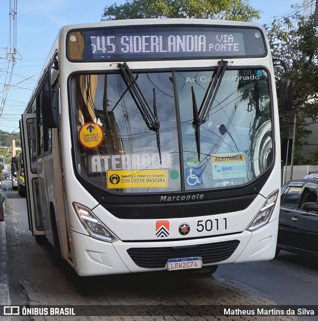 Viação Cidade do Aço 5011 na cidade de Volta Redonda, Rio de Janeiro, Brasil, por Matheus Martins da Silva. Número da foto: #7941241.