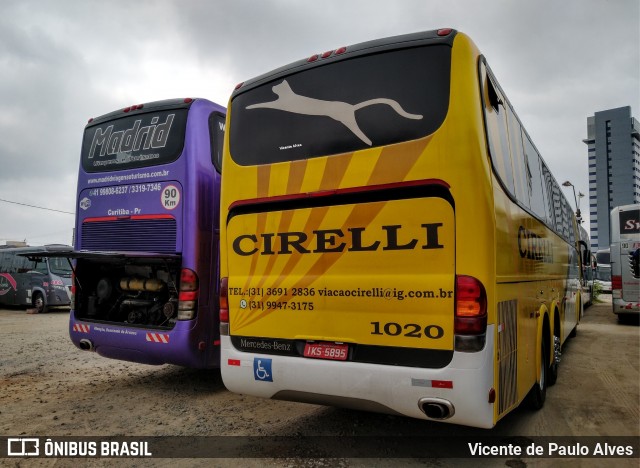 Viação Cirelli 1020 na cidade de Aparecida, São Paulo, Brasil, por Vicente de Paulo Alves. Número da foto: #7944951.