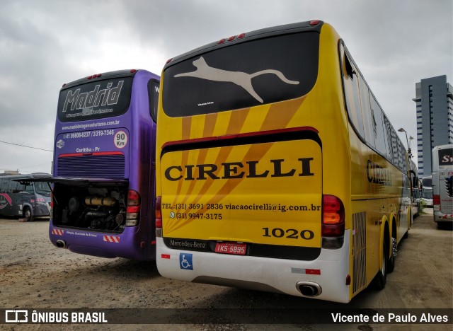 Viação Cirelli 1020 na cidade de Aparecida, São Paulo, Brasil, por Vicente de Paulo Alves. ID da foto: 7944951.