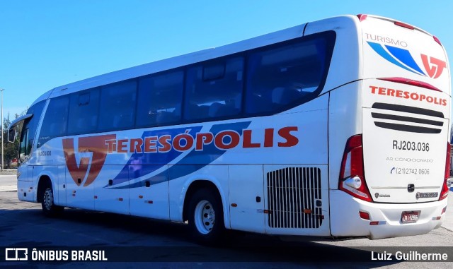 Viação Teresópolis RJ 203.036 na cidade de Rio de Janeiro, Rio de Janeiro, Brasil, por Luiz Guilherme. Número da foto: #7945436.