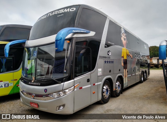 Caratinga Turismo 2525 na cidade de Aparecida, São Paulo, Brasil, por Vicente de Paulo Alves. ID da foto: 7944779.