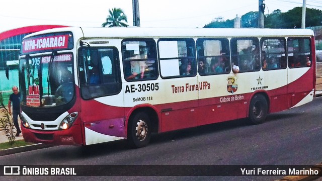 Transurb AE-30505 na cidade de Belém, Pará, Brasil, por Yuri Ferreira Marinho. ID da foto: 7945522.