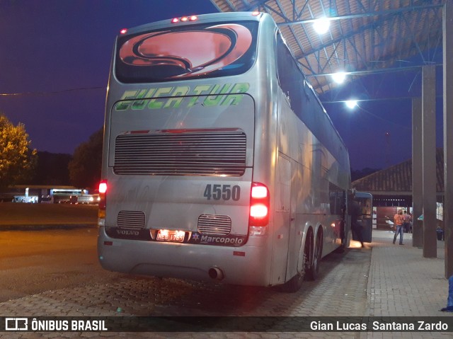 Eucatur - Empresa União Cascavel de Transportes e Turismo 4550 na cidade de Ouro Preto do Oeste, Rondônia, Brasil, por Gian Lucas  Santana Zardo. ID da foto: 7949496.