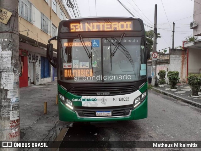 Viação Galo Branco RJ 181.022 na cidade de São Gonçalo, Rio de Janeiro, Brasil, por Matheus Mikaimitis . Número da foto: #7947117.