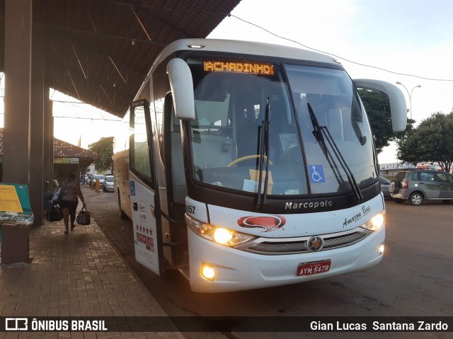 Eucatur - Empresa União Cascavel de Transportes e Turismo 4952 na cidade de Ouro Preto do Oeste, Rondônia, Brasil, por Gian Lucas  Santana Zardo. ID da foto: 7949430.