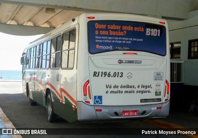 Viação Montes Brancos RJ 196.013 na cidade de São Pedro da Aldeia, Rio de Janeiro, Brasil, por Patrick Moyses Proença. ID da foto: 7947098.