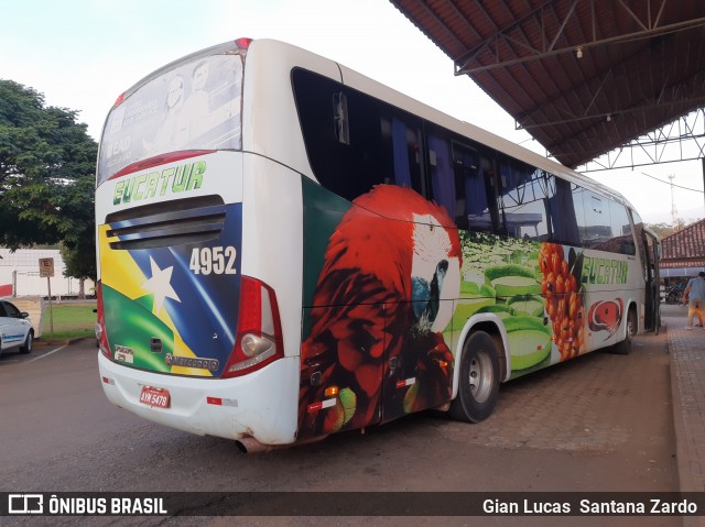 Eucatur - Empresa União Cascavel de Transportes e Turismo 4952 na cidade de Ouro Preto do Oeste, Rondônia, Brasil, por Gian Lucas  Santana Zardo. ID da foto: 7949424.