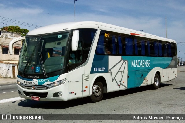 Rápido Macaense RJ 150.031 na cidade de São Pedro da Aldeia, Rio de Janeiro, Brasil, por Patrick Moyses Proença. ID da foto: 7947077.