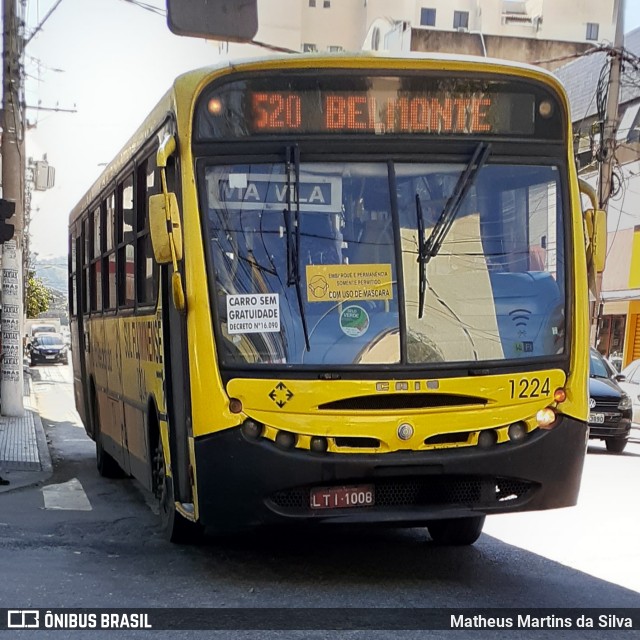 Viação Sul Fluminense 1224 na cidade de Volta Redonda, Rio de Janeiro, Brasil, por Matheus Martins da Silva. ID da foto: 7950371.