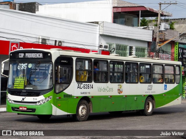 Auto Viação Monte Cristo AL-63514 na cidade de Belém, Pará, Brasil, por João Victor. ID da foto: 7951565.