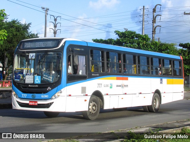 Transportadora Globo 777 na cidade de Recife, Pernambuco, Brasil, por Gustavo Felipe Melo. ID da foto: 7954732.