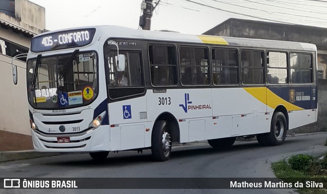 Viação Pinheiral 3013 na cidade de Volta Redonda, Rio de Janeiro, Brasil, por Matheus Martins da Silva. ID da foto: 7953590.