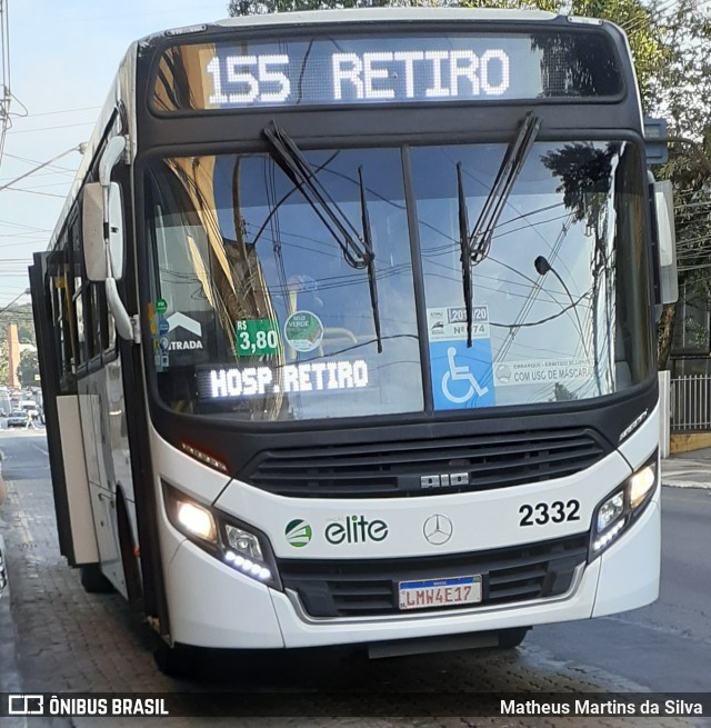 Viação Elite 2332 na cidade de Volta Redonda, Rio de Janeiro, Brasil, por Matheus Martins da Silva. ID da foto: 7964965.