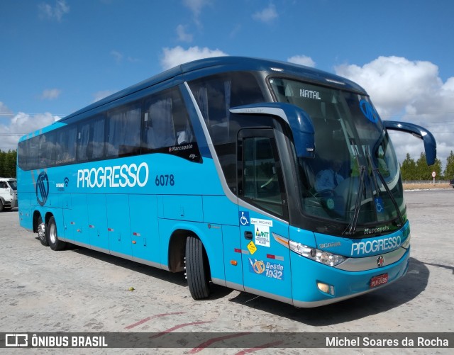 Auto Viação Progresso 6078 na cidade de Mataraca, Paraíba, Brasil, por Michel Soares da Rocha. Número da foto: #7966707.