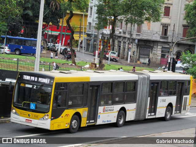 Viação Metrópole Paulista - Zona Leste 3 1545 na cidade de São Paulo, São Paulo, Brasil, por Gabriel Machado. Número da foto: #7963442.