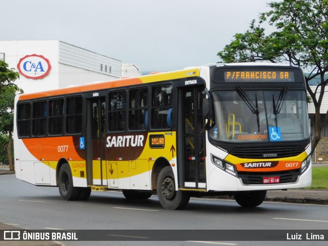 Saritur - Santa Rita Transporte Urbano e Rodoviário 0077 na cidade de Montes Claros, Minas Gerais, Brasil, por Luiz  Lima. ID da foto: 7967809.