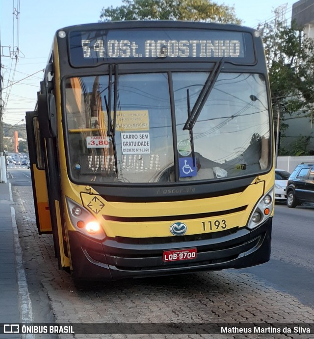 Viação Sul Fluminense 1193 na cidade de Volta Redonda, Rio de Janeiro, Brasil, por Matheus Martins da Silva. ID da foto: 7892813.