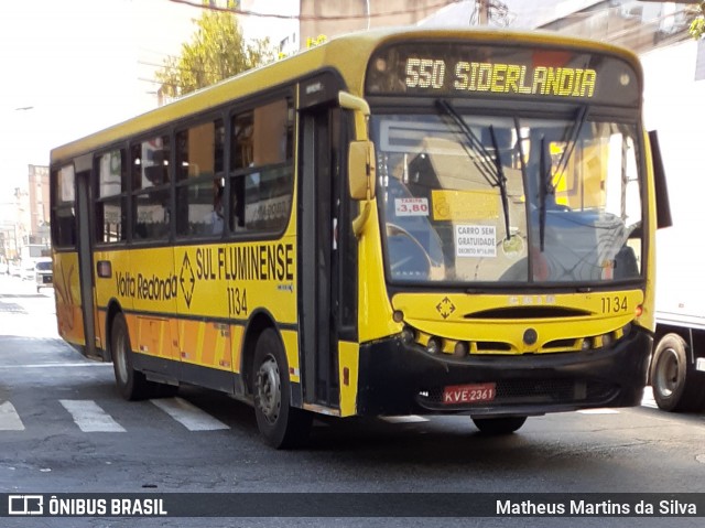 Viação Sul Fluminense 1134 na cidade de Volta Redonda, Rio de Janeiro, Brasil, por Matheus Martins da Silva. ID da foto: 7892823.