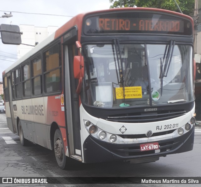 Viação Sul Fluminense RJ 202.011 na cidade de Volta Redonda, Rio de Janeiro, Brasil, por Matheus Martins da Silva. ID da foto: 7892895.