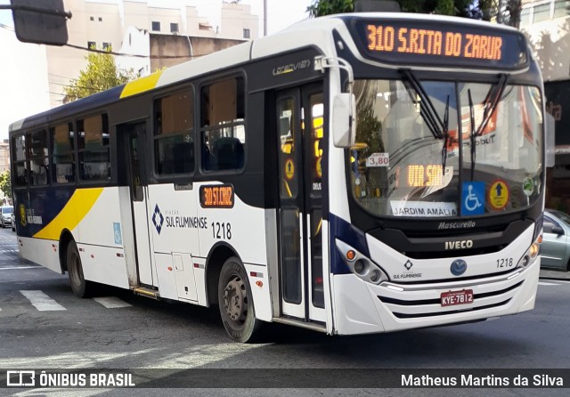 Viação Sul Fluminense 1218 na cidade de Volta Redonda, Rio de Janeiro, Brasil, por Matheus Martins da Silva. ID da foto: 7892905.