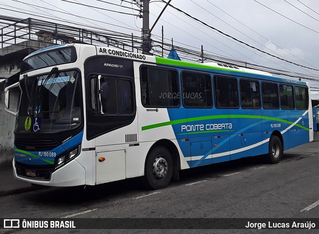Viação Ponte Coberta RJ 190.089 na cidade de Rio de Janeiro, Rio de Janeiro, Brasil, por Jorge Lucas Araújo. Número da foto: #7971527.