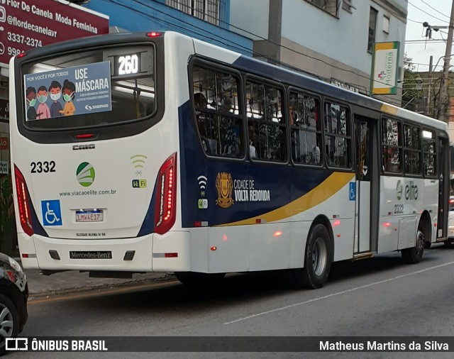 Viação Elite 2332 na cidade de Volta Redonda, Rio de Janeiro, Brasil, por Matheus Martins da Silva. ID da foto: 7969973.