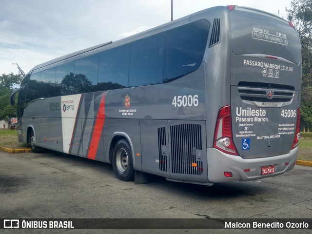 Empresa de Ônibus Pássaro Marron 45006 na cidade de São Paulo, São Paulo, Brasil, por Malcon Benedito Ozorio. ID da foto: 7894626.