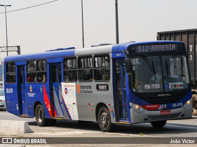 Empresa de Ônibus Vila Galvão 30.619 na cidade de São Paulo, São Paulo, Brasil, por João Victor. Número da foto: #7896977.