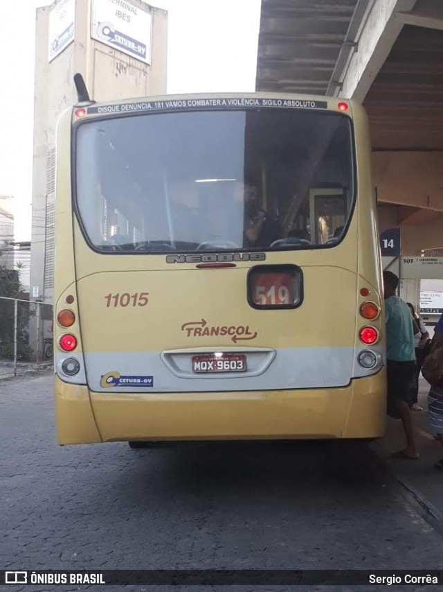 Metropolitana Transportes e Serviços 11015 na cidade de Vila Velha, Espírito Santo, Brasil, por Sergio Corrêa. Número da foto: #7898072.