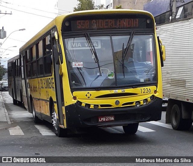 Viação Sul Fluminense 1236 na cidade de Volta Redonda, Rio de Janeiro, Brasil, por Matheus Martins da Silva. ID da foto: 7898048.