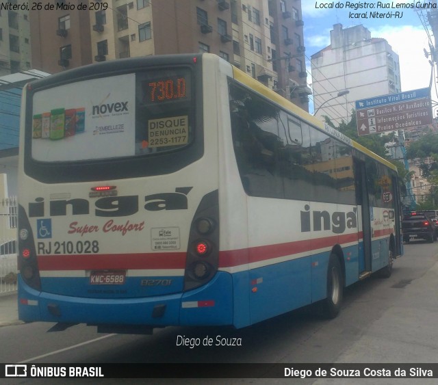 Auto Lotação Ingá RJ 210.028 na cidade de Niterói, Rio de Janeiro, Brasil, por Diego de Souza Costa da Silva. ID da foto: 7899005.