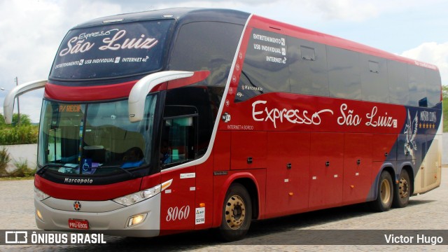 Expresso São Luiz 8060 na cidade de Caruaru, Pernambuco, Brasil, por Victor Hugo. ID da foto: 7905030.