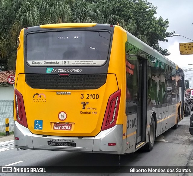 Viação Metrópole Paulista - Zona Leste 3 2100 na cidade de São Paulo, São Paulo, Brasil, por Gilberto Mendes dos Santos. ID da foto: 7907556.