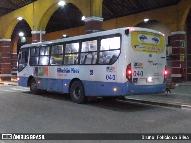 Rigras Transporte Coletivo e Turismo 040 na cidade de Ribeirão Pires, São Paulo, Brasil, por Bruno  Felício da Silva. Número da foto: #7907075.