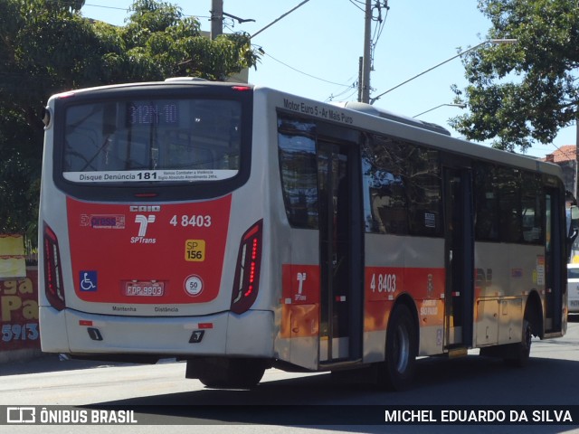 Express Transportes Urbanos Ltda 4 8403 na cidade de São Paulo, São Paulo, Brasil, por Michel Eduardo da Silva. Número da foto: #7906823.